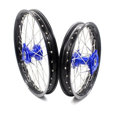 China 6082-T6 Aluminum KKE 19/16 Big Kid'wheel compatible with KAWASAKI KX80 1993-2000 KX85 2001-2020 anodized blue hub black rim for sale