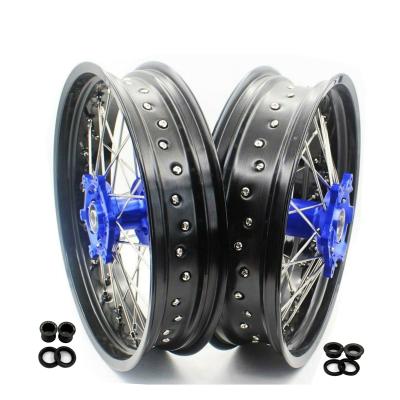 China 6082-T6 Aluminum KKE 3.5/4.25 Supermotard Rims Set Compatible With KAWASAKI KX250F KX450F 2006-2021 KX125 KX250 2006-2007 Racing Wheels for sale