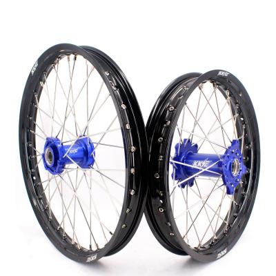 China 6082-T6 2015-2020 MX 250 SMR Pi 530 EN 125 TM Hub Black Blue Rim Fit Aluminum KKE 21/18 Enduro Wheels Rims Set Spoked for sale