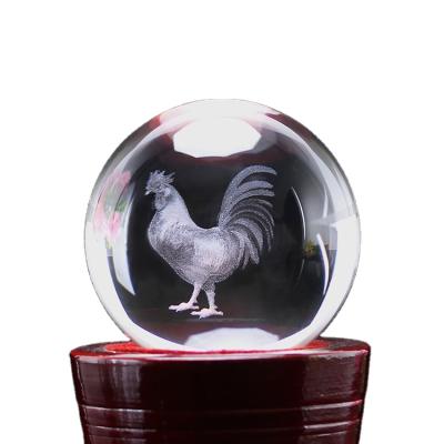 China China animal creative crystal ball carved crafts 12 zodiac ball crystal light household furnishings can be engraved LOGO for sale