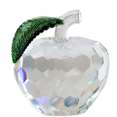 China Wholesale Custom Christmas Eve Faceted Color Apple Ornaments Europe K9 Crystal Apple Ornaments Christmas Gifts Birthday Gifts for sale