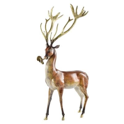 China Desktop Fine Copper High Quality Exquisite Crafts Ornament Deer Decoration Europe Table Gift Affordable Luxury Present for sale