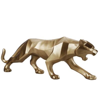 China China Leopard Simulation Animal Sculpture Ornaments Nordic Light Luxury High-grade Decorative Resin Crafts Resin Embellishments for sale