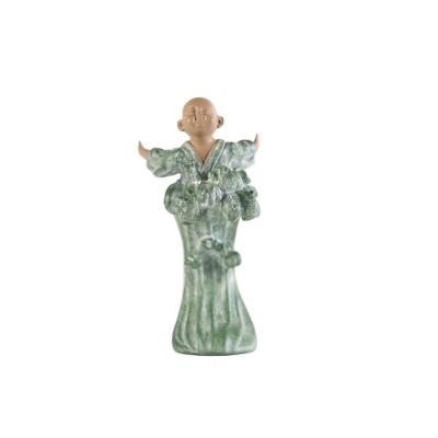 China China Hot Selling Popular Stone Ornament Open Cute Chinese Bonze Home Shaolin Monk Figurine Fengshui Buddha Statue Monk Figurines for sale