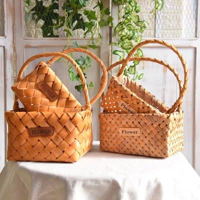 China Eco-friendly High-end Wedding Woven Gift Boxes Wood Chip Storage Wedding Candy Box Gift Boxes For Gift Package Wedding for sale