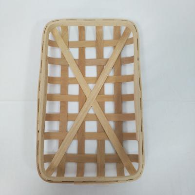 China Rectangle Farmhouse Hot Sale Wooden Tobacco Basket Wall Basket Stored Decoration for sale