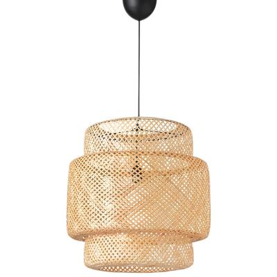 China Eco-friendly Bamboo Rattan Lampshade Pendant Light Decoration Lamps For Living Room Indoor Home Decor for sale