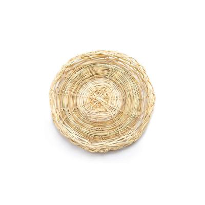 China Sustainable Wicker Biodegradable Fruit Storage Racks Paper Plate Bamboo Woven Dish Picnic Dish for sale