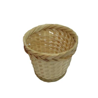 China Sustainable Bamboo Woven Home Storage Basket Can Hold Potted Water And Fruit Basket for sale