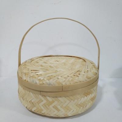 China Europe bamboo basket for fruit storage wholesale weaving bamboo basket with lid Vietnam for sale