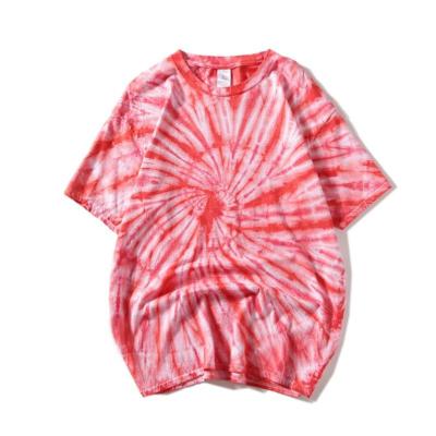 China anti-wrinkle summer fashion cotton youth street new customized loose short sleeve tie dye t-shirt for sale