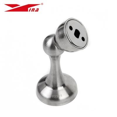 China Easy Installation Strong Magnetic Door Stopper Stainless Steel Stopper Satin Finish Be Used In Apartment Bedroom Door Floor Magnetic Door Stopper for sale