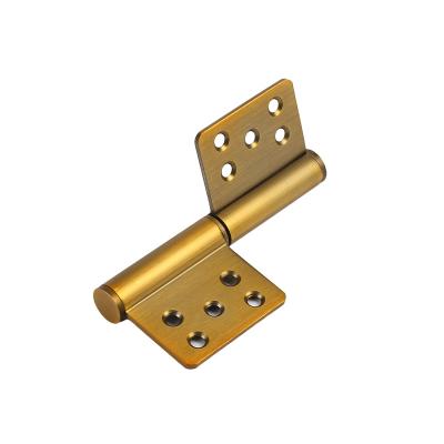 China Easy Installation Low Price Wooden Door Hinge Stainless Steel 201 Yellow Bronze No Ball Bearings Door Flag Hinge For Apartment Room Door for sale