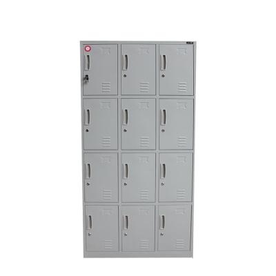 China Commercial Furniture 4 Tier 12 Doors Office Locker Cabinet Gym Metal Storage Wardrobe Steel Wardrobe For Factory en venta