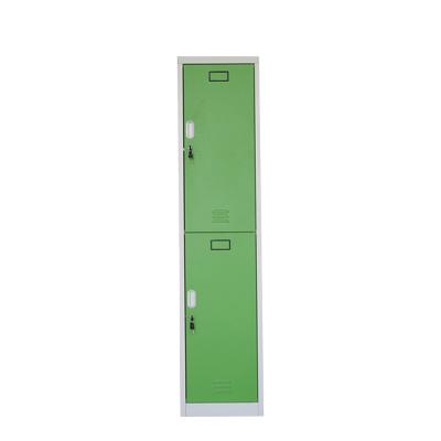 China Use for Colorful Door Fabric School Tier 2 Closet 2 Cabinet Metal Steel Locker for Hospital Factory Gym en venta