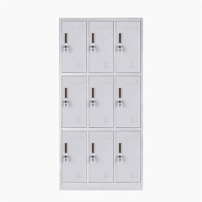 China Blue White Red Yellow Cold Rolled Metal Locker Small Cubby Locker Steel 9 Door Clothes Storage School Gym Steel Locker en venta