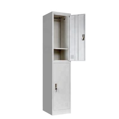 China Steel Wardrobe (Waist) School Gym Locker Room Metal Clothes Storage Locker 2 Adjustable Doors for sale