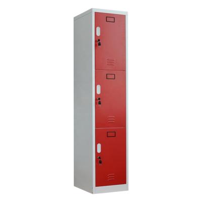 China CKD School Staff 3 Door Adjustable Metal Locker Steel (Height) Storage Cabinet for sale