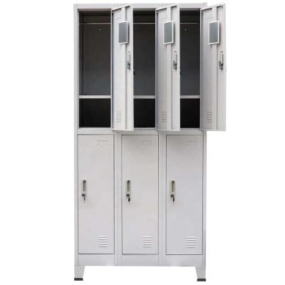 China Commercial Industrial Lockers 6 Door Metal Furniture Workshop Storage Cabinet Office Locker Wardrobes Steel Cabinet for sale