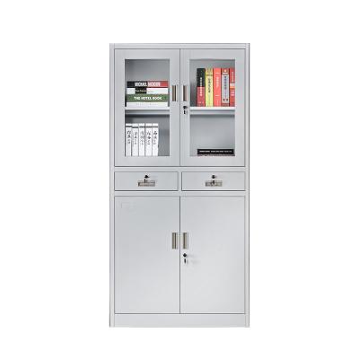 China Easy Cleaning Steel File Cabinet with Filing Storage Drawers Safe Locker and Glass Door Office Metal Cabinets for Hospital for sale