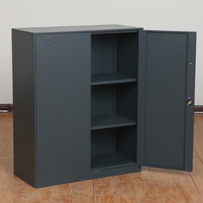 China Black Metal (Height) Half Height Adjustable Close Cabinet Locker Filing Cabinet Steel Cabinet with 2 Adjustable Shelves for sale