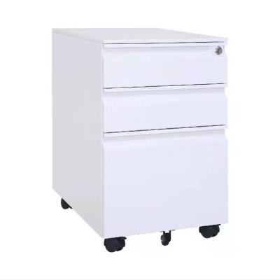 China Welded Moving Structure Office Storage 3 Drawer Cabinet Pedestal Mobile Filing Cabinet for sale