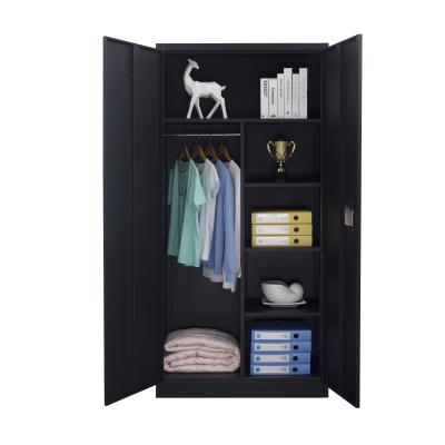 China Modern Modern Steel Furniture Living Room Cabinets Black Metal Wardrobe for sale