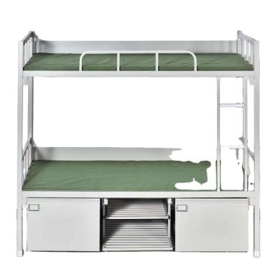 China Modern Steel Heavy Metal High Low Wall School Bedroom Beds Double Bunk Beds Beds Use with Locker and Storage Rack for sale