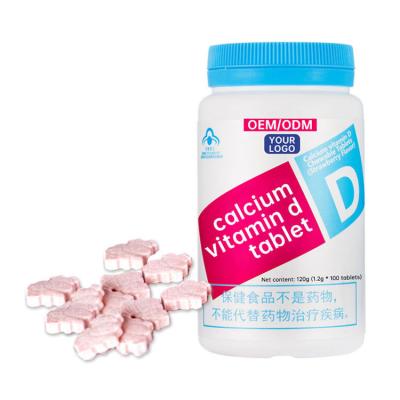 China Improved Bone Density OEM Manufacturer Supply Private Label Calcium Vitamin D Tablets for sale