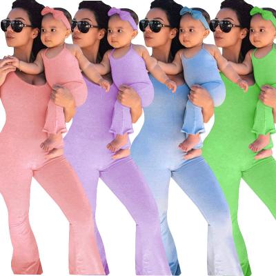 China 2022 New Arrivals QUICK DRY Backless Overalls Mommy and Me Parent-child Clothing Spaghetti Strap Overalls Outfits for sale