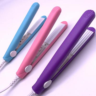 China Safety Sales Safety Mini Hair Iron Flat Wavy Flat Straightener Pink Electric Curling Iron Curl Shaping Tools for sale