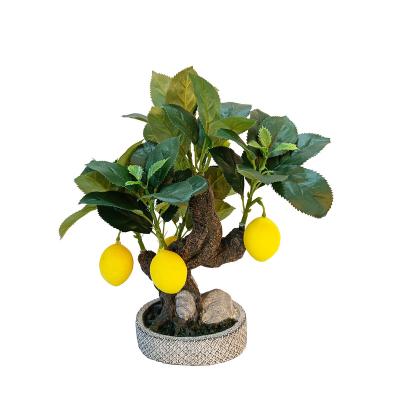 China High Quality New Design Handmade Artificial Lemon Tree Home Decor Plant Desktop Lemon Indoor Pot For Garden Decoration for sale