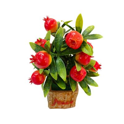 China High Quality Indoor Artificial Pomegranate Bonsai from Amazon New Handmade Hot Selling Wholesale Design Small Fruit Trees Real Touch Flower for sale