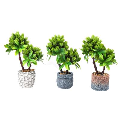 China Factory wholesale artificial bonsai indoor and outdoor bonsai beautiful colorful magnesium oxide decoration plant plastic pots for sale