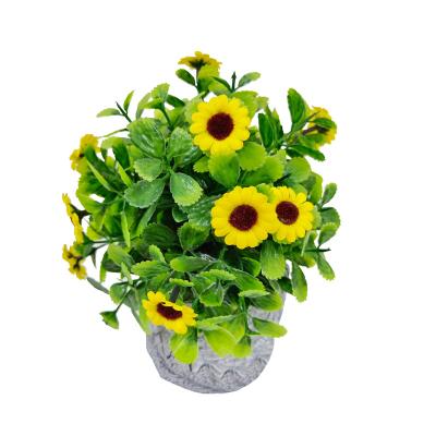 China Eco-friendly Daisy Home Desktop Decoration Green Simulated Plant Ornament Multicolor Flower Daisy Garden Art Photography Artificial Potted for sale