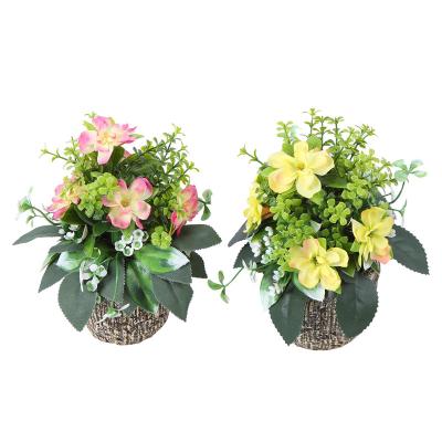 China Modern Nordic indoor home living room decoration artificial flower office idea potted plastic decoration plants and flowers simulation interior decorations for sale