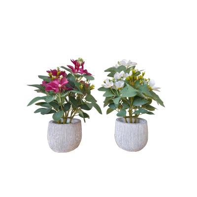 China Wholesale Beautiful Colorful Artificial Flower Florentine Potted Flower Plant Indoor Office Simulated Flower Plants Pots Indoor Small Ceramics for sale