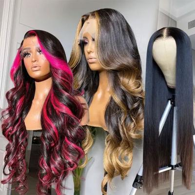 China Body Wave 4X4 Body Wave Lace Front Lace Closure Wigs, Hair Wigs With Baby Hair, 150% Density Body Wave Wigs For Black Women for sale