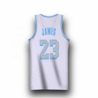 China Cyalaa James 23 blue version of retro basketball breathable white uniform suit city version tank top for sale