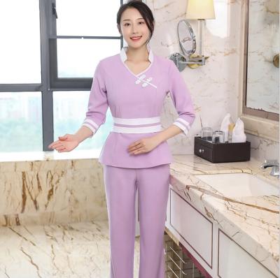 China Sweet Cyalaa Wholesal Customized Design Logo Spring New Arrival Spa Women Beauty Salon Uniform Clothing for sale