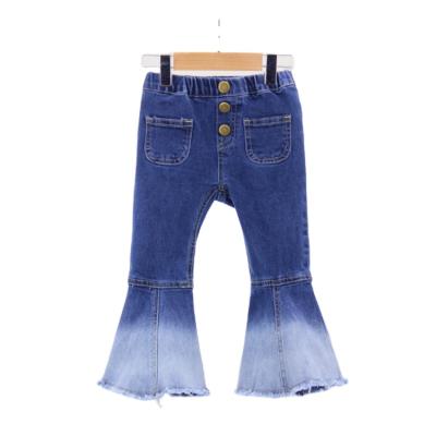 China 2021 Light blue loose Autumn Grin baby denim jeans QUICK DRY &bear pocket clothes little 2 years old girls 11 girls clothesjeans for sale