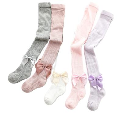 China Kids Casual Soft Seamless Cotton Gaiters Bow Comfy Knitting Pants For 0-6 Years Children Girls Kids Gaiters for sale