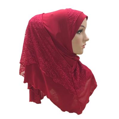 China 2021 Women Luxury Handmade Flower Muslim Casual Headcloth Chiffon Simple Crystal Hijab Scarf for sale