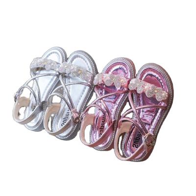 China Girls' breathable sandals 2021 crystal shoes college students summer new princess shoes diamond sweet single fashion for sale