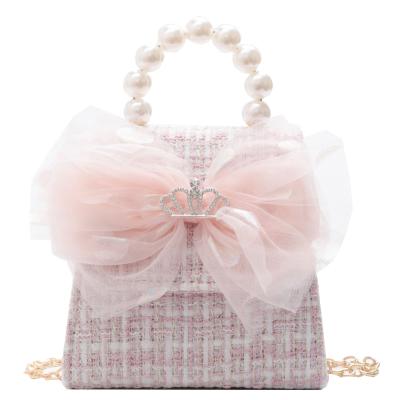 China New fashion princess bag kids girl's cross hand CHERRY BOW cross purse bag girl for sale