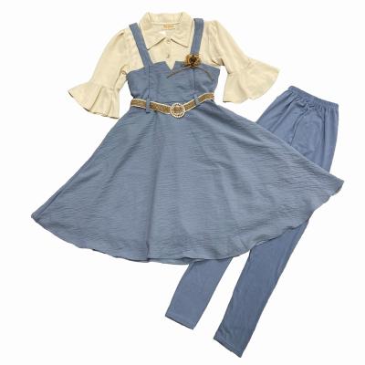 China Three-piece breathable dress with sling girl factory direct sales skirt child dress set 2021 hot for sale