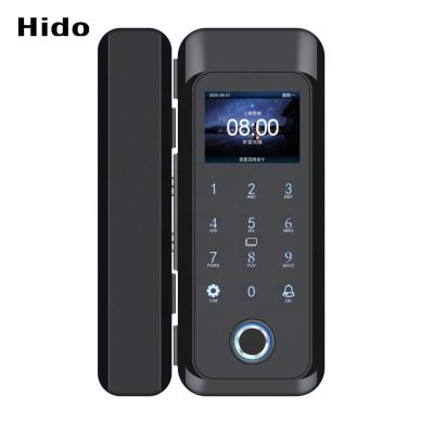 China Digital Glass Door Lock Office Safety RF Remote Control Keyless Fingerprint Lock Door for sale