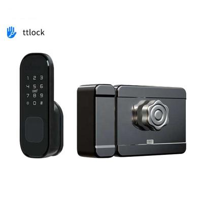 China Keyless Door Lock Smart BLE TT Lock APP Control Security Digital Door Rim Lock for sale