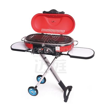 China Easily Assembled Stainless Steel Low Moq Gas BBQ Portable Folding Grill High Quality Griddle Red Black Outdoor Burners for sale