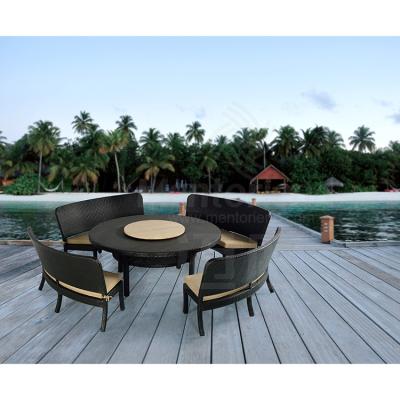 China Outdoor Dining Set Hobart 5pcs Modern Suitable Garden Furniture Prices High Quality Woven Dining Set for sale